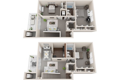 Floor plan for 3 beds, 2 baths, 1490 sqft